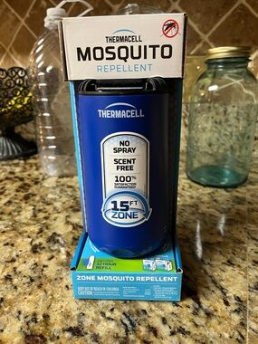 ThermaCell Patio Shield Portable No Spray Bug Mosquito Repellent Blue NIB